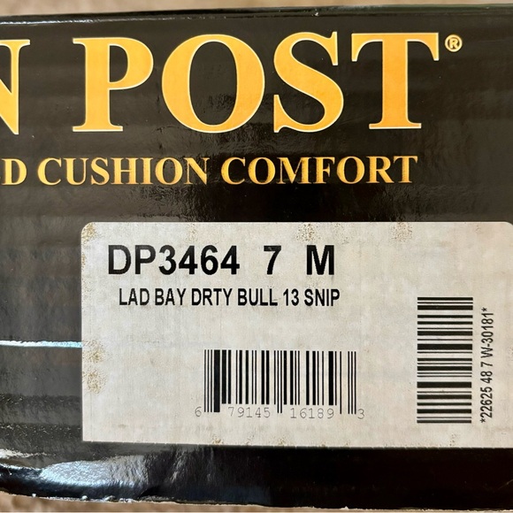 Dan Post Vintage Western Boots DP3464 Lad Bay Dirty Bull 13 Snip Toe | Size 7 - Picture 5 of 5